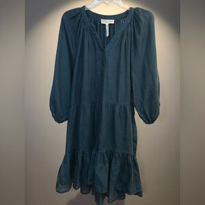 Apiece Apart New York Mini Mitte Bottle Green Linen Dress Size Medium